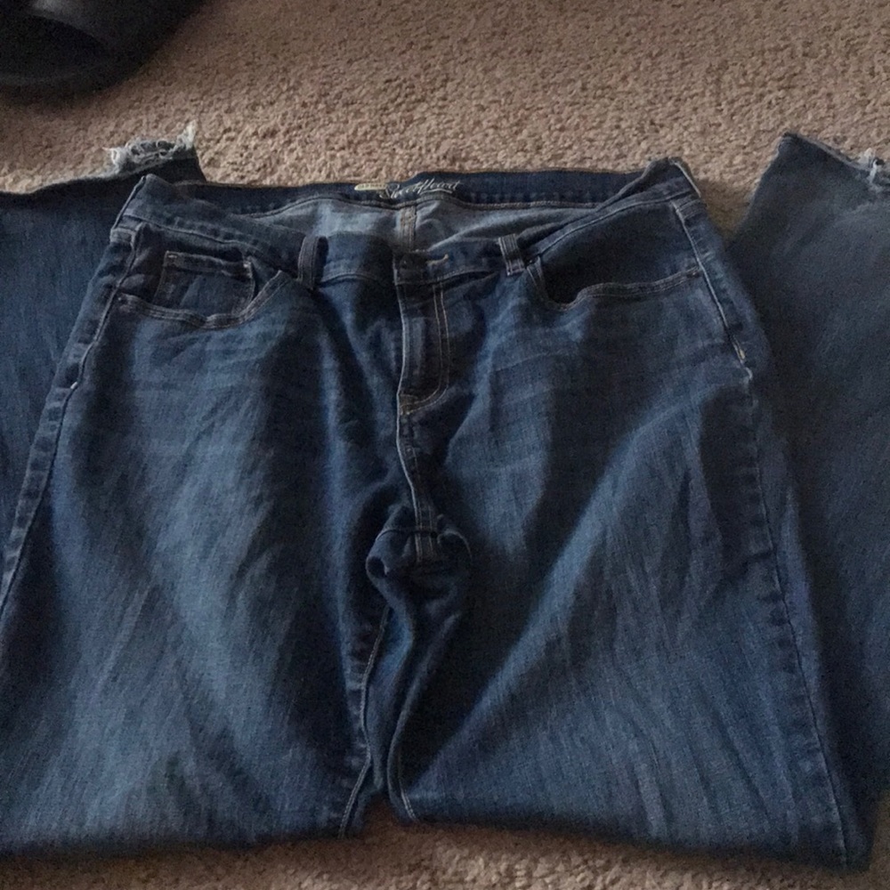 Dark blue jeans